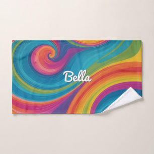 Personalized Dog Towel with Colorful Swirl Design
