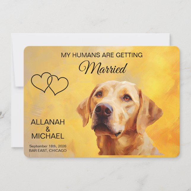 Personalized Dog Wedding Save The Date Invitation (Front)