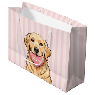 Personalized Dog with Heart Happy Valentine's Day Large Gift Bag