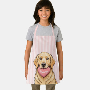 Personalized Dog with Pink Heart Apron