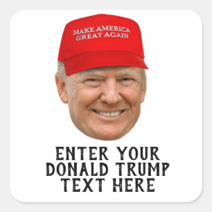 PERSONALIZED DONALD TRUMP MAGA SQUARE STICKER