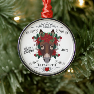 Personalized Donkey Christmas Ornament Keepsake