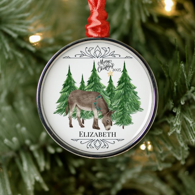 Personalized Donkey Christmas Ornament Keepsake (Tree)