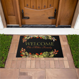 Personalized doormat floral personalized