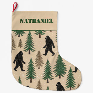Personalized Double sided Novelty Yeti Large Christmas Stocking