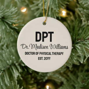 Personalized DPT Doctor of Physical Therapy Gift Ceramic Tree Decoration