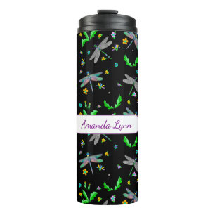 Personalized Dragonflies and Dandelions Thermal Tumbler