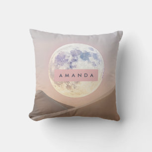 Personalized Dreamy Full Moon Over Desert Cushion