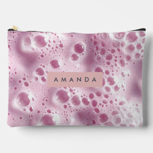 Personalized Dreamy Pastel Pink Bubble Accessory Pouch