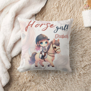 Personalized Dressage Rider Horse Girl  Cushion