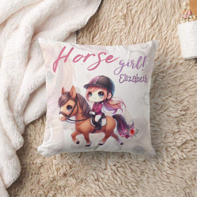 Personalized Dressage Rider Horse Girl  Cushion (Blanket)