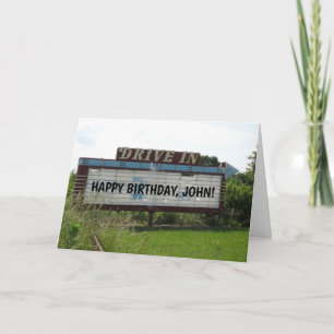 PERSONALIZED DRIVE IN MOVIE BIRTHDAY CARDS