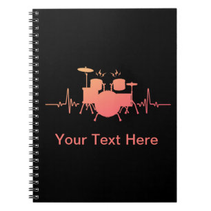 Personalized Drums Heartbeat - Funny drummer Notebook