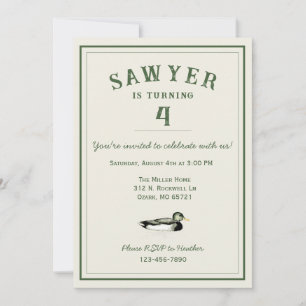 Personalized Duck Birthday Invitation