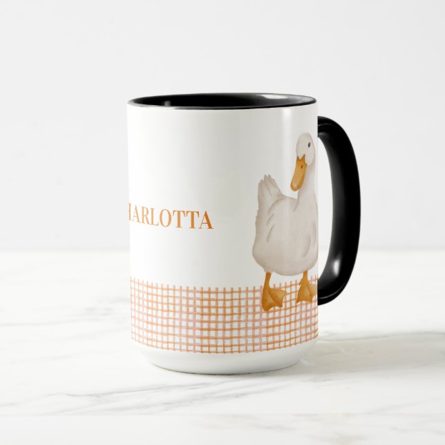 Personalized Duck – Cute Farm Animal Design  Mug (Front Right)