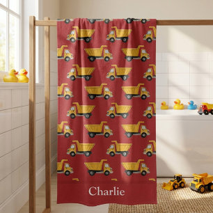 Personalized Dump Truck Kids Beach Towel