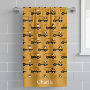 Personalized Dump Truck Kids Beach Towel