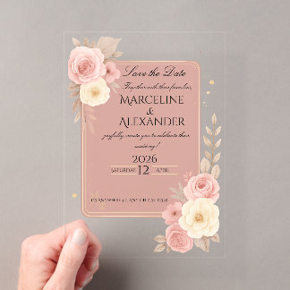 Personalized Dusty Rose Invitation