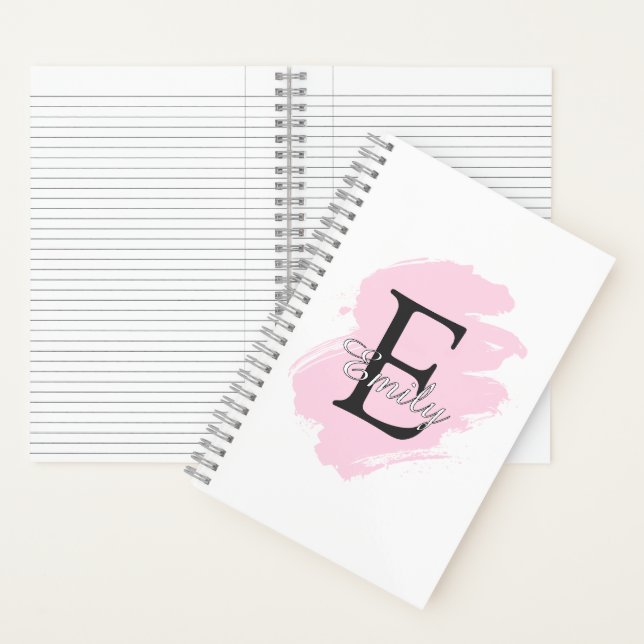 Personalized Dusty Rose Monogram Spiral Notebook (Inside)