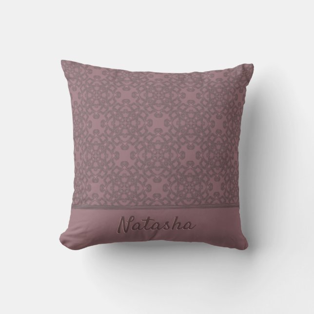 Personalized Dusty Rose Pattern Cushion (Front)