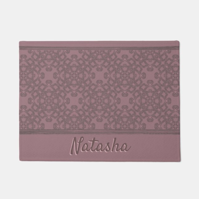 Personalized Dusty Rose Pattern Doormat (Front)