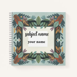 Personalized Earthy Botanical Frame Notebook
