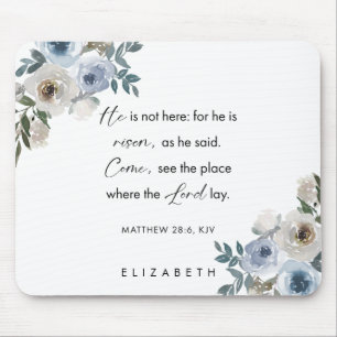 Personalized Easter Bible Verse Matthew 28:6 Mouse Mat