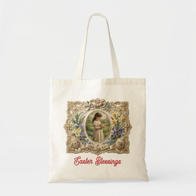 Personalized Easter Blessings Tote Bag (Front)
