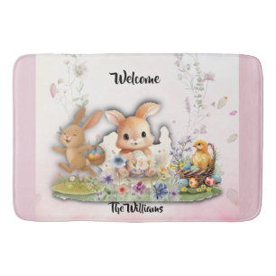 Personalized Easter Bunny Bath Mat