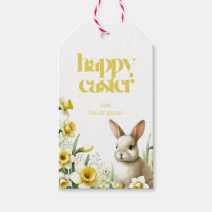 Personalized Easter Bunny Daffodil Favour Gift Tag