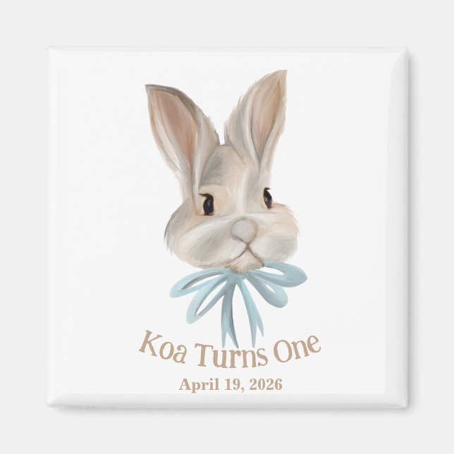 Personalized Easter Bunny Magnet Favour (Front)