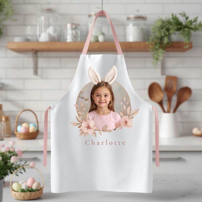 Personalized Easter Bunny Photo Apron for Kids (Creator Uploaded)