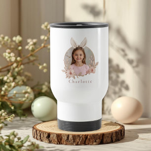 Personalized Easter Bunny Photo Travel Mug
