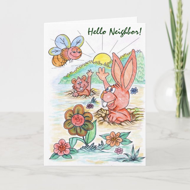 Personalized Easter Card with Bunny (Front)