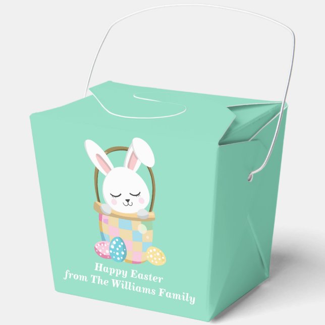 Personalized Easter Party Pastel Green Fortune Favour Box (Front)
