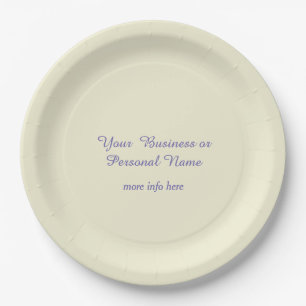 personalized ecru color - elegant paper plate