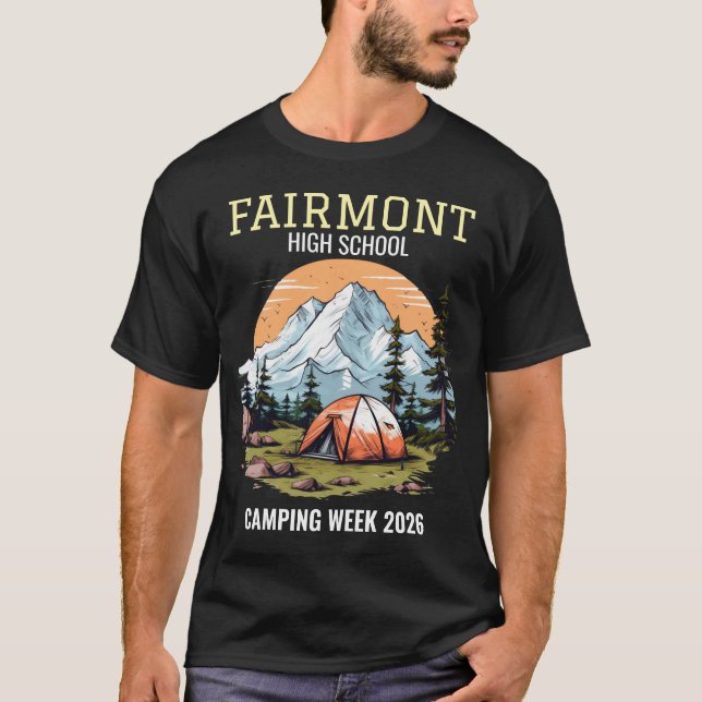 Personalized Editable Text Camping Theme Merch T-Shirt (Front)