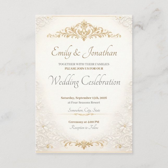 Personalized Editable Wedding Enclosure Cards (Front)