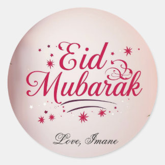 Personalized Eid Mubarak Round Stickers