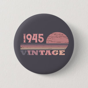 Personalized eighty vintage 80th birthday party 6 cm round badge