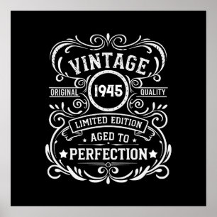 Personalized eighty vintage 80th birthday party poster