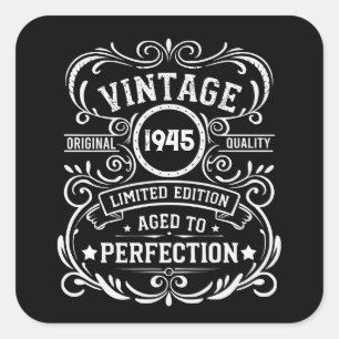 Personalized eighty vintage 80th birthday party square sticker