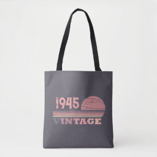 Personalized eighty vintage 80th birthday party tote bag