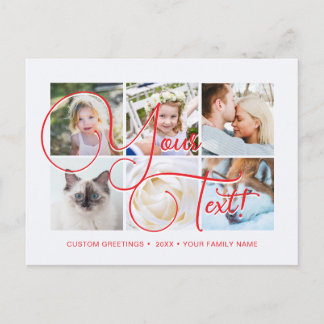 Personalized Elagant Script 6 photos Universal Postcard