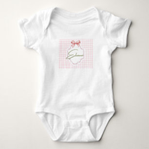 Personalized Eleanor Baby Girl Nursery Gingham Bodysuit