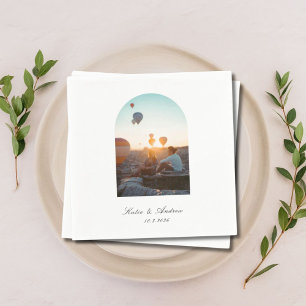 Personalized Elegant Arch Wedding Cocktail Hour Napkin