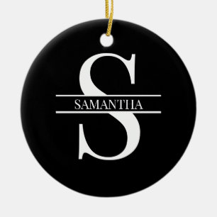 Personalized Elegant Black and White Ceramic Tree Decoration