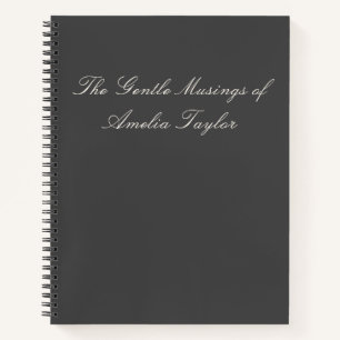 Personalized Elegant Black Journal Gift with Name