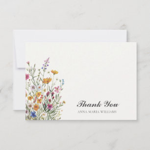  Personalized Elegant Boho Chic Floral  Thank You Card