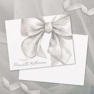 Personalized Elegant Bow Name Monogram Card